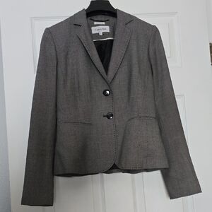 Calvin Klein Women's Black/Gray Blazer Lined Size 2